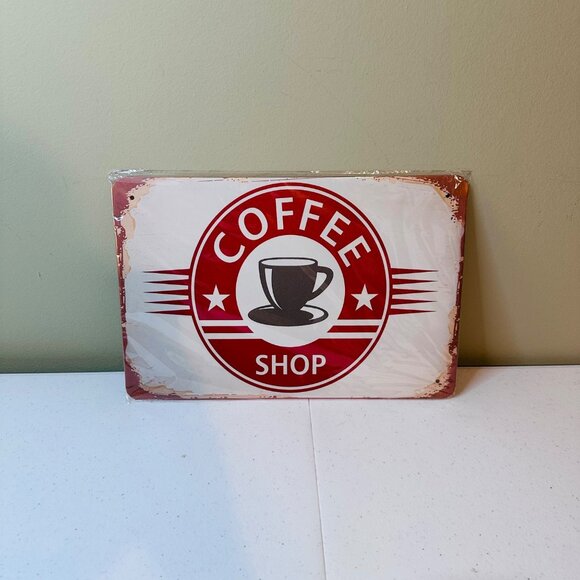Coffee Shop Metal Sign Vintage Look Rusty Look Novelty Sign - Picture 1 of 7